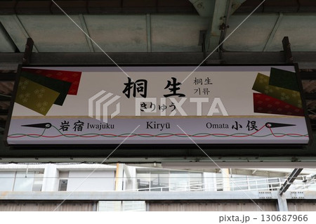 桐生駅 駅名標 130687966