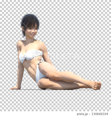 A woman in a bathing suit 130688104