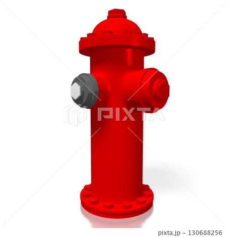 Red hydrant isolated on white background - 3D illustration Red hydrant isolated on white background - 3D illustration 130688256