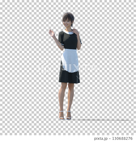 エプロンをした若い女性　ウェイトレス　　ホールスタッフ 130688276
