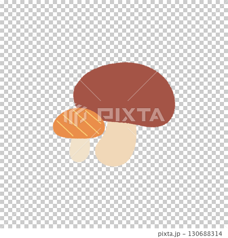 秋っぽいきのこの手描きイラスト 130688314