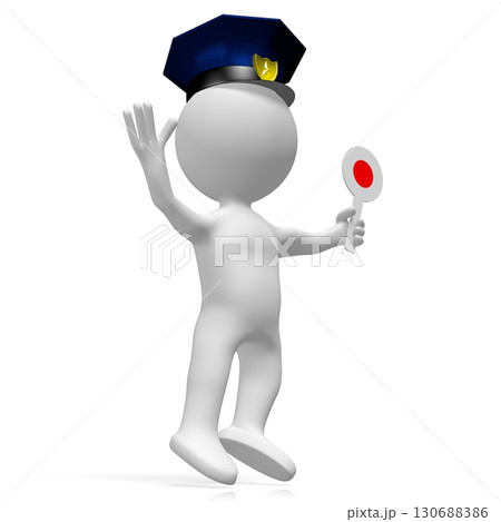 Policeman - cartoon character - 3D illustration Policeman - cartoon character - 3D illustration 130688386