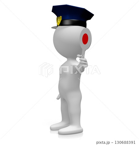 Policeman - cartoon character - 3D illustration 130688391
