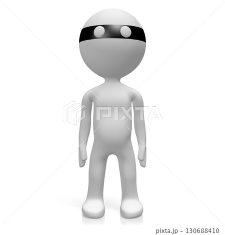 Cartoon character thief with black eyefold - 3D illustration 130688410