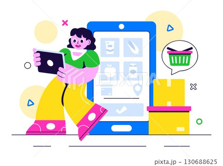 Subscription Box Services Vector Illustration featuring Product Delivery to Customers at Regular Costs as Part of a Marketing Strategy in a Background 130688625