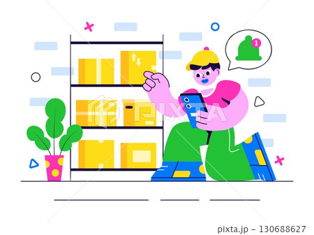 Subscription Box Services Vector Illustration featuring Product Delivery to Customers at Regular Costs as Part of a Marketing Strategy in a Background 130688627