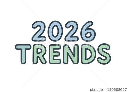 2026 trends text isolated on transparent background, concept for future predictions 130688697