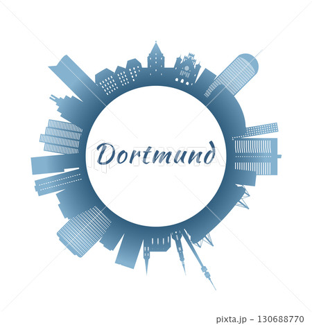 Dortmund skyline with colorful buildings. Dortmund skyline with colorful buildings. 130688770