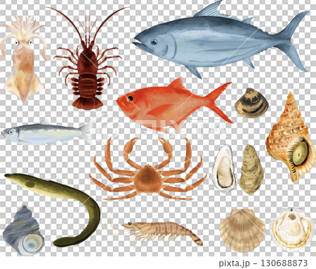 水彩海鮮套裝 130688873