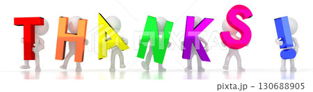 Thanks! - colorful letters - 3D illustration Thanks! - colorful letters - 3D illustration 130688905
