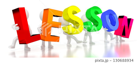 Lesson - colorful letters - 3D illustration 130688934