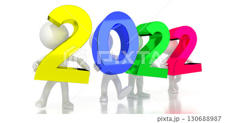 2022 - colorful letters - 3D illustration 2022 - colorful letters - 3D illustration 130688987