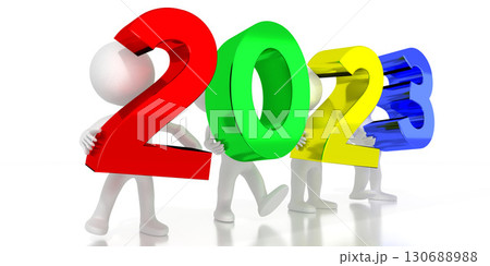 2023 - colorful letters - 3D illustration 2023 - colorful letters - 3D illustration 130688988