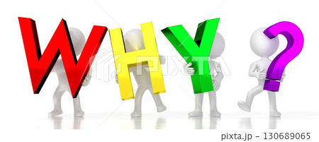 Why? - colorful letters - 3D illustration Why? - colorful letters - 3D illustration 130689065