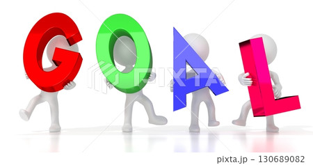 Goal - colorful letters - 3D illustration 130689082