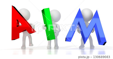 Aim - colorful letters - 3D illustration Aim - colorful letters - 3D illustration 130689083