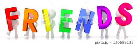 Friends - colorful letters - 3D illustrationのイラスト素材 [130689133] - PIXTA