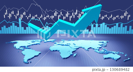 Financial success chart - 3D illustration Financial success chart - 3D illustration 130689482