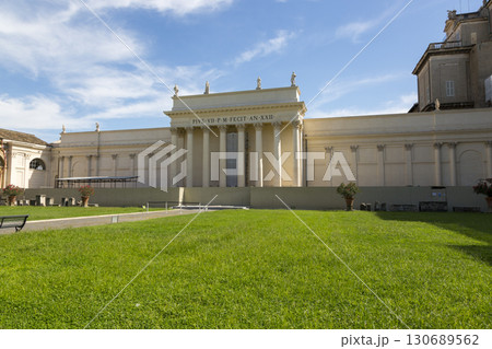 Rome, Italy - August 17, 2019: Building of the Braccio Nuovo Gallery in Vatican Rome, Italy - August 17, 2019: Building of the Braccio Nuovo Gallery in Vatican 130689562