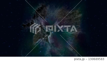 3d rendering. Space background with nebula and stars. Unlimited space. Graphic illustration. 130689583