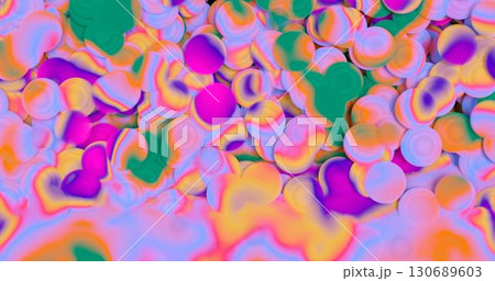 3d illustration. Abstract background. An illustration of multi-colored fluffy shapes. 130689603