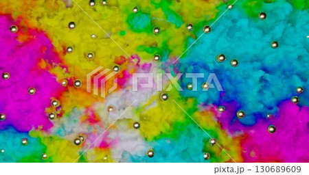 3d rendering. Abstract background. An illustration of multi-colored fluffy shapes. 130689609