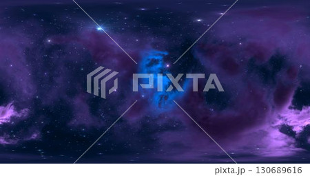 3d rendering. Space background with nebula and stars. Environment 360 HDRI map. Equirectangular projection, spherical panorama. Graphic illustration. 3d rendering. Space background with nebula and stars. Environment 360 HDRI map. Equirectangular projection, spherical panorama. Graphic illustration. 130689616