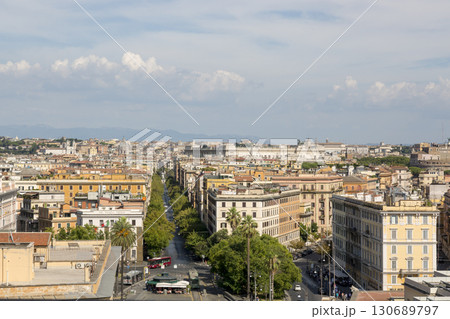 Rome, Italy - August 16, 2019: View of Rome from the windows of the Vatican Museum Rome, Italy - August 16, 2019: View of Rome from the windows of the Vatican Museum 130689797