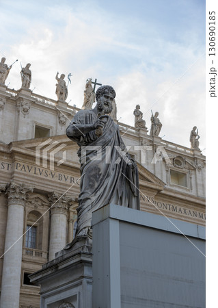 Rome, Italy - August 17, 2019: Statue of St. Peter in front of St. Peter's Basilica in Vatican. 130690185