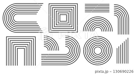 Geometric line patterns with arch shapes 130690226