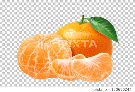 Mandarin orange illustration realistic fruit 130690244