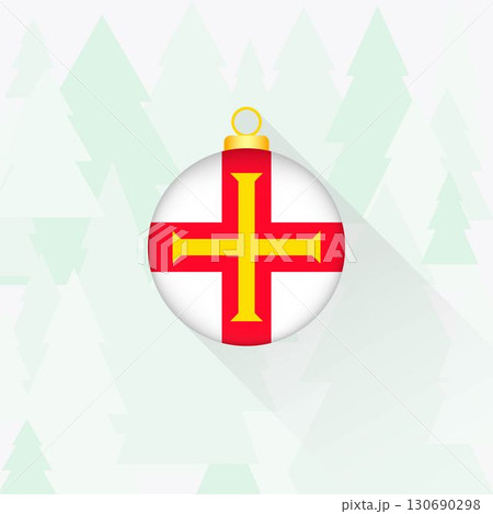 Guernsey National Flag Christmas Decoration. Guernsey National Flag Christmas Decoration. 130690298