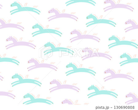 手描きのかわいいペガサスの背景イラスト 2026 正月素材 パステルカラー 手描きのかわいいペガサスの背景イラスト 2026 正月素材 パステルカラー 130690808