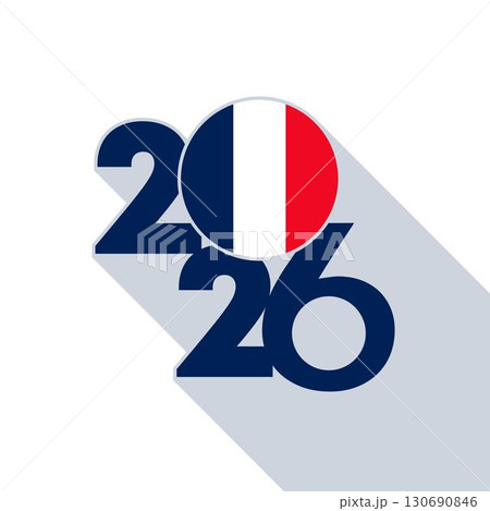2026 Long Shadow Banner with France Flag Inside. 130690846