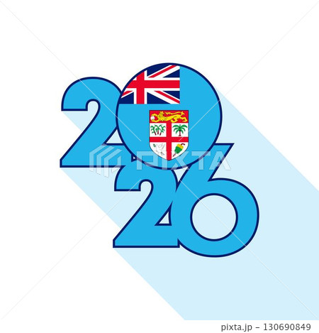 2026 Long Shadow Banner with Fiji Flag Inside. 2026 Long Shadow Banner with Fiji Flag Inside. 130690849