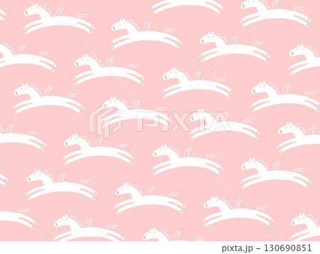 手描きのかわいいペガサスの背景イラスト　2026 ピンク 130690851