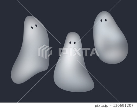 ハロウィンの透明なかわいい幽霊 130691207