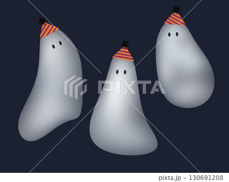 ハロウィンの透明なかわいい幽霊 ハロウィンの透明なかわいい幽霊 130691208
