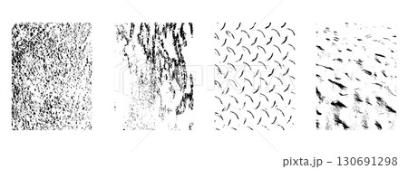 Set of black and white textures for overlay. Vector graphics. Different types of stamps Set of black and white textures for overlay. Vector graphics. Different types of stamps 130691298