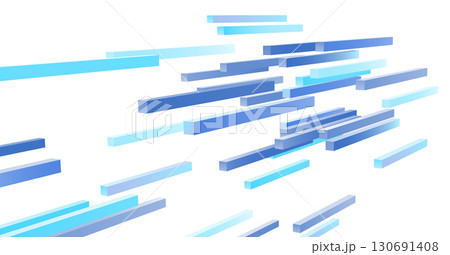 青い3Dブロック背景 テクノロジー風3 130691408