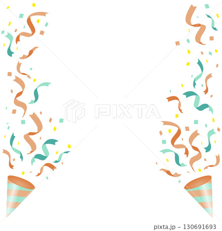 パーティークラッカーセット にぎやか お祝い 楽しい 華やか 橙色 シアン イエロー 130691693