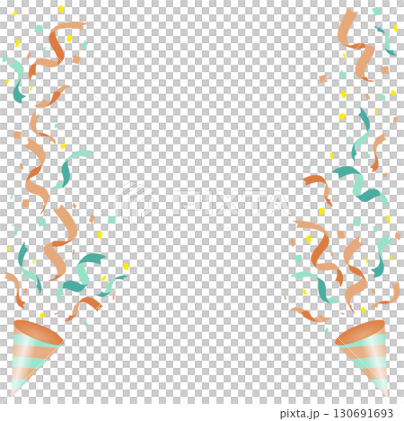 パーティークラッカーセット にぎやか お祝い 楽しい 華やか 橙色 シアン イエロー 130691693