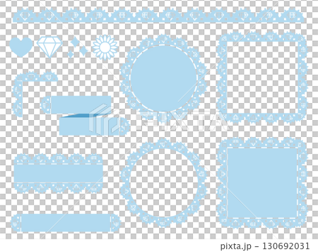 Diamond lace decoration and frame set, blue Diamond lace decoration and frame set, blue 130692031