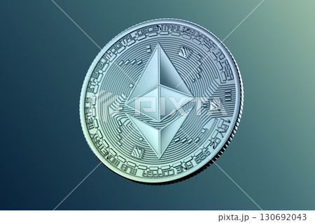 Ethereum coin. 3D illustration 130692043