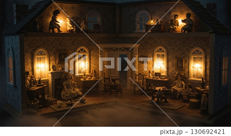 Haunted dollhouse miniature victorian rooms with tiny furniture porcelain dolls 130692421