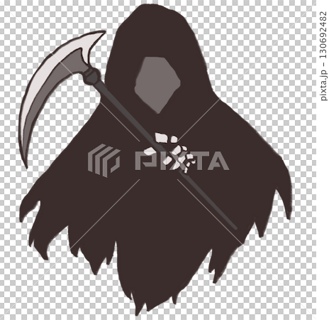 Illustration of the Grim Reaper holding a scythe Illustration of the Grim Reaper holding a scythe 130692482