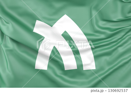 Ruffled Flag of Kagawa Prefecture. 3D Rendering 130692537