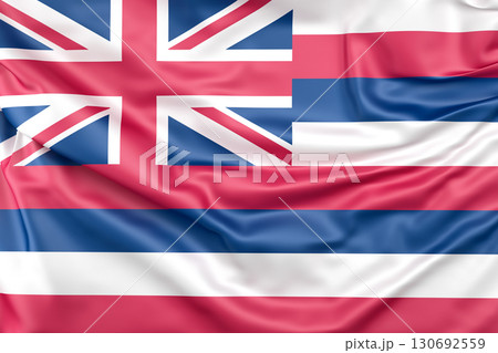 Ruffled Flag of Hawaii. 3D Rendering 130692559