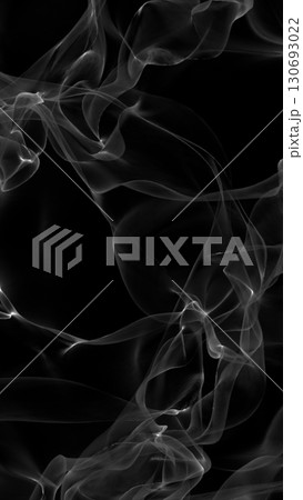 Abstract flowing smoke-like shapes in grayscale on a dark background 130693022
