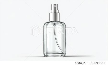 Clear glass spray bottle with silver nozzle Clear glass spray bottle with silver nozzle 130694355